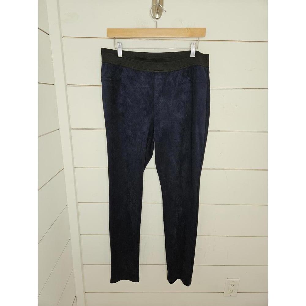 INC International Concepts Size 12 Navy blue faux suede skinny pants
